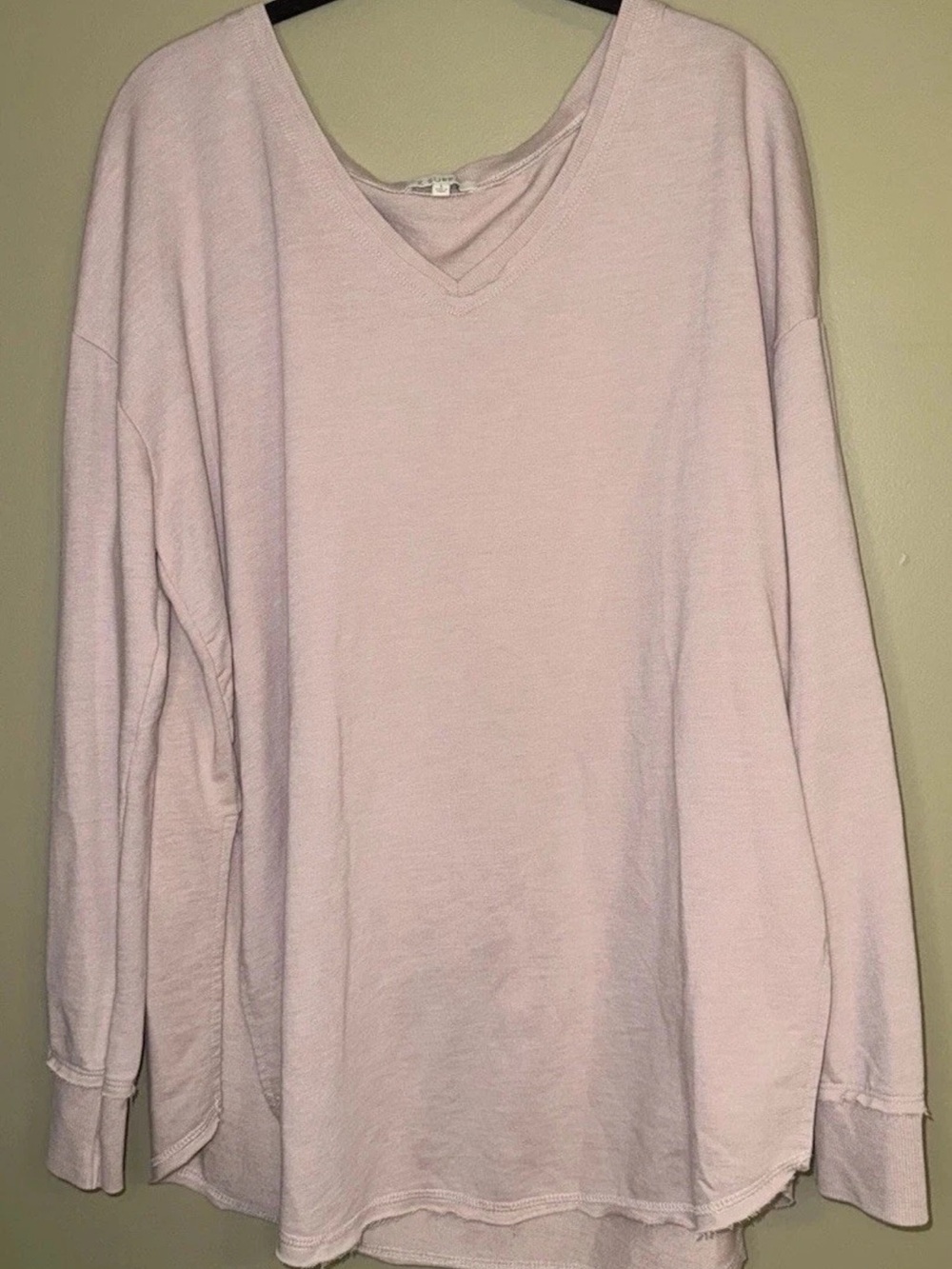 Z Supply Modern Weekender V-Neck Sweatshirt Mauve Pink Size Large